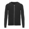 black cashmere zip up hoodie