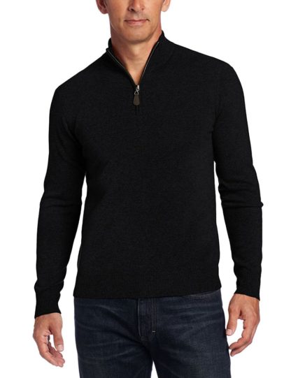 Cashmere Men's 100% Cashmere Quarter Zip Sweater - Cashmere Mania